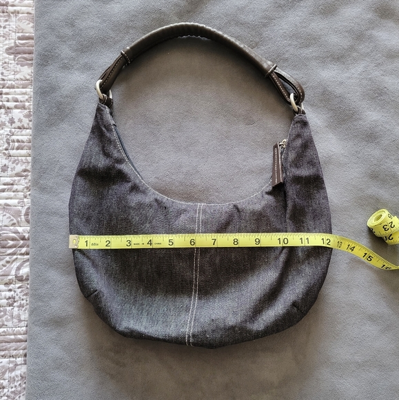 old navy y2k 2000s curved denim double strap mini shoulder hand hobo bag - Picture 3 of 5